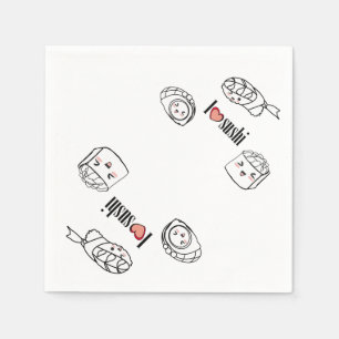 En Papier J'aime la serviette de sushi