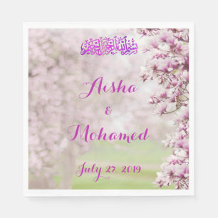 En Papier Jardin coloré Mariage musulman islamique serviette