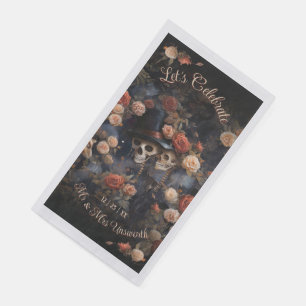 En Papier Kissing Skulls Gothique Mariage Serviette d'hôte