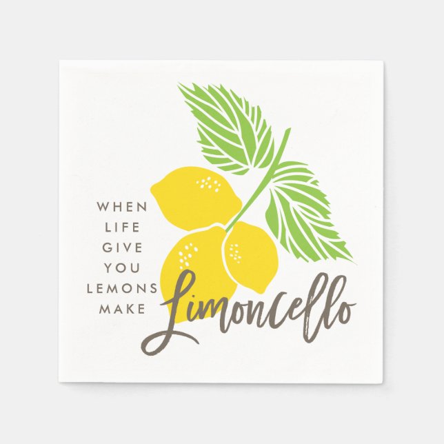 En Papier La serviette de cocktail Limoncello, quand la vie  (Devant)