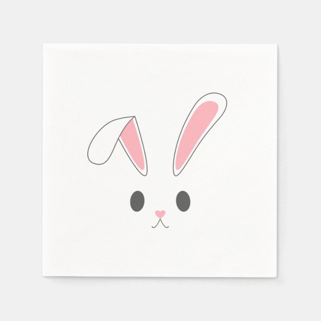 En Papier Lapin lapin de Pâques simple et mignon | Serviette (Devant)