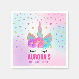 En Papier Licorne lunatique de serviette de fête