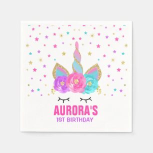 En Papier Licorne lunatique de serviette de fête