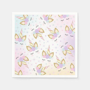 En Papier Licorne lunatique de serviette de fête