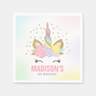 En Papier Licorne lunatique de serviette de fête