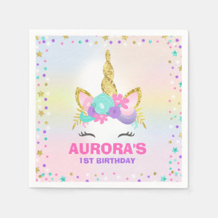 En Papier Licorne lunatique de serviette de fête