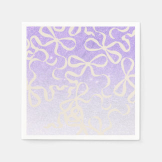 En Papier Lilac pailleté coquette noeud papillon serviette B