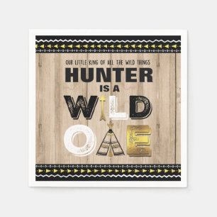 En Papier L'un Roi sauvage Of The Wild de serviette de fête