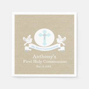 En Papier Ma serviette personnalisée première par sainte