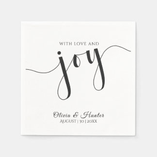 En Papier Mariage, Élégant, Simple, Typographie, Serviette