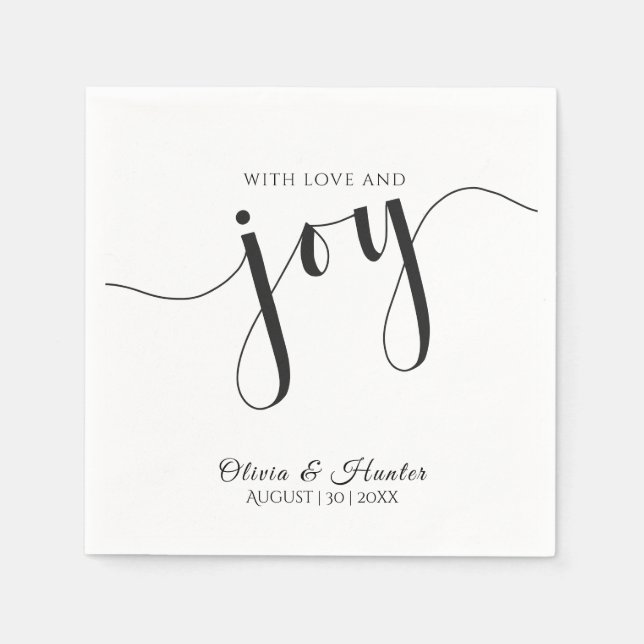 En Papier Mariage, Élégant, Simple, Typographie, Serviette (Devant)