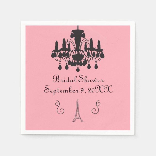 En Papier Mariage Thème Parisien - Serviette (Devant)