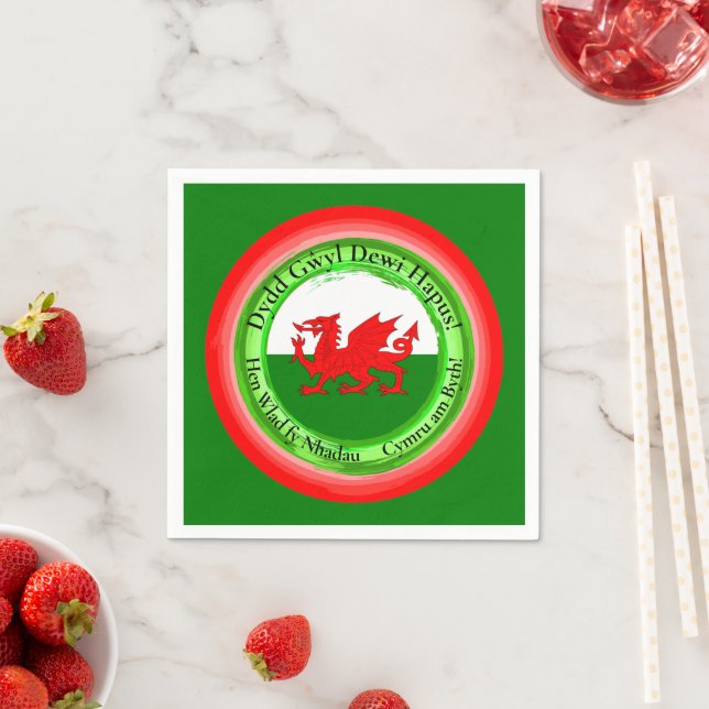 En Papier Modifier la serviette de cocktail Welsh Dragon St  (En situation)