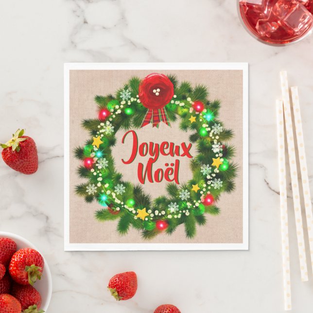 En Papier Modifier le texte serviette de table joyeux noël l (En situation)