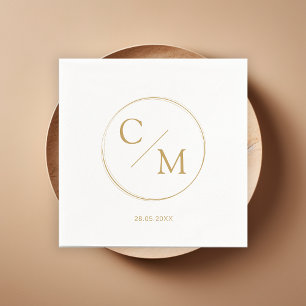 En Papier Monogramme simple et élégant Serviette serviettes