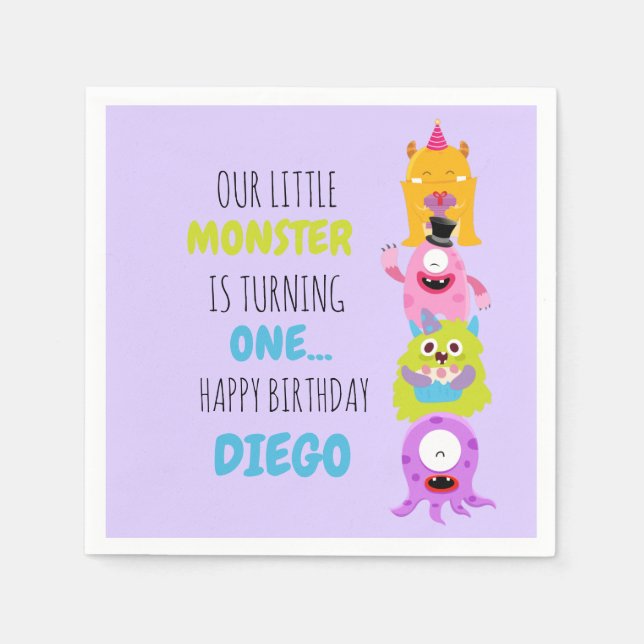 En Papier Notre petit monstre tourne une serviette (Devant)