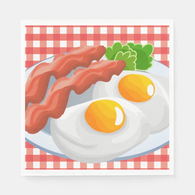 En Papier OEufs mignons bacon party Petit déjeuner serviette (Devant)