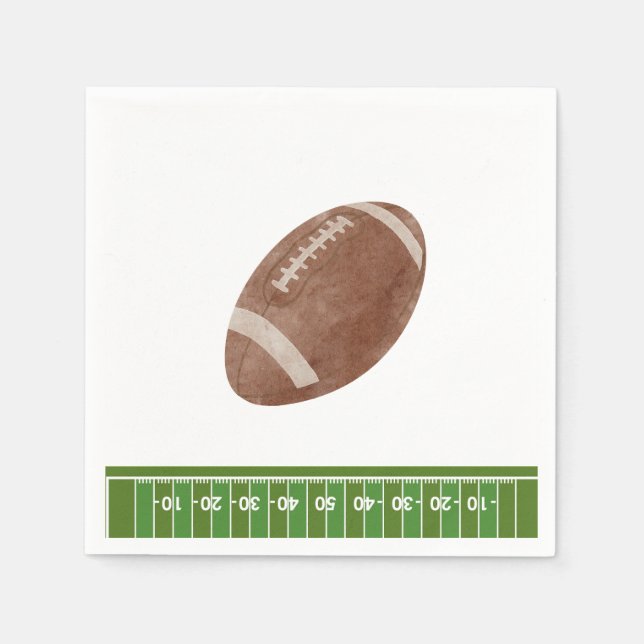 En Papier Oh garçon football Baby shower serviette (Devant)