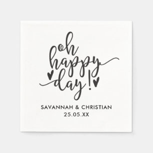 En Papier Oh Happy Day Script Mariage personnalisé serviette