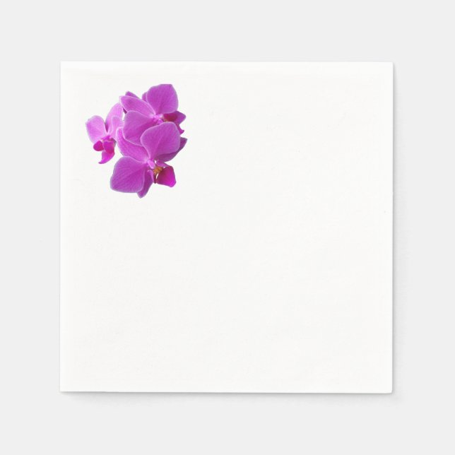 En Papier Orchidées violettes multiples sur la serviette (Devant)