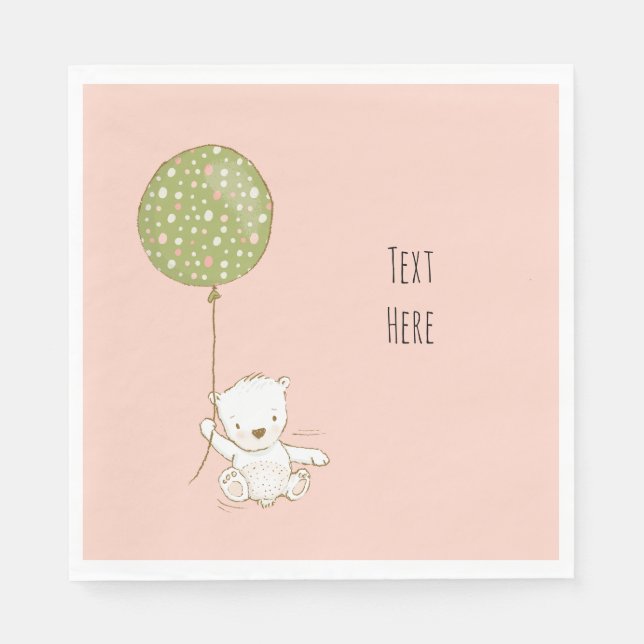 En Papier Ours de serviette de douche personnalisé avec ball (Devant)