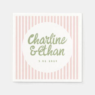 En Papier Pastel écriture manuscrite Mariage rétro serviette