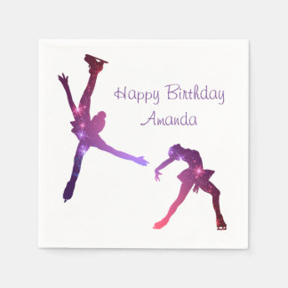 En Papier Patinage sur glace serviette de fête d'anniversair