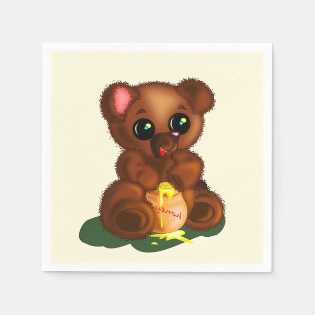En Papier Peinture de la serviette d'Ours de miel (Devant)