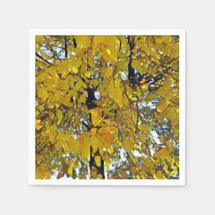 En Papier Peinture stylisée d'arbre d'automne sur serviette 