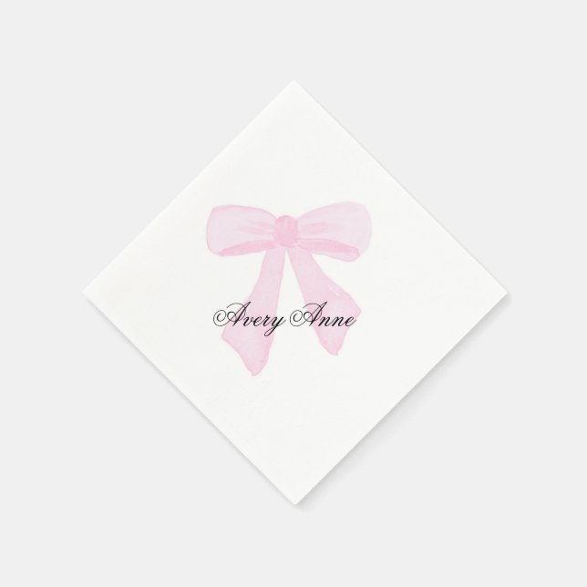 En Papier Personnaliser baby shower serviette rose arc (Coin)