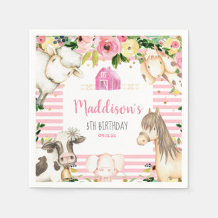 En Papier Petite ferme serviette d'anniversaire