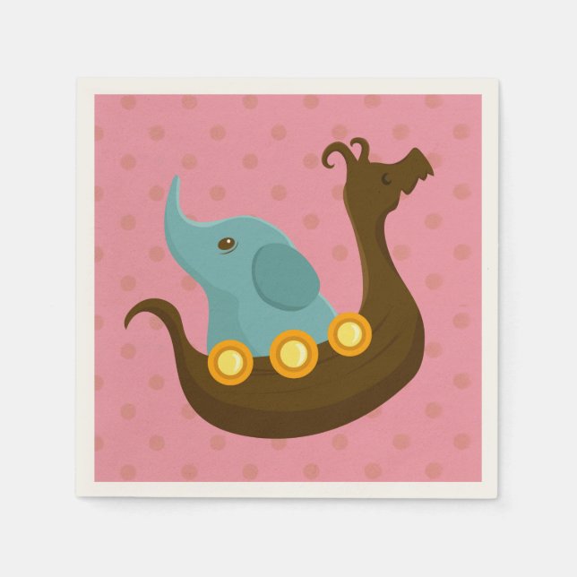 En Papier Petits voyageurs : serviette éléphante (Devant)