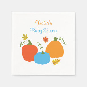 En Papier Peu de serviette de baby shower de citrouille