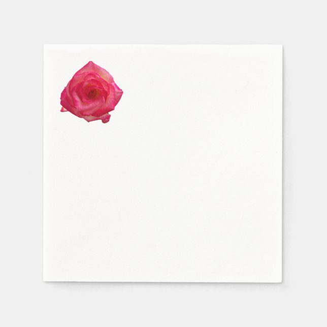 En Papier Photo d'un rose sur une serviette (Devant)