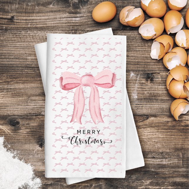 En Papier Pink Bow Joyeux Noël Serviette d'hôte (Créateur téléchargé)