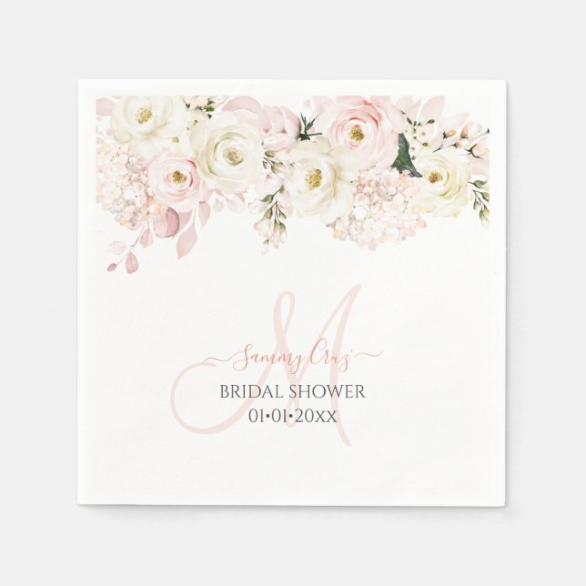 En Papier PixDezines Élégant Blush Hyde Cream Rose serviette (Devant)