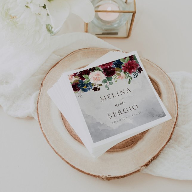 En Papier Rose classique Fleurs de pivoine Mariage serviette (Créateur téléchargé)