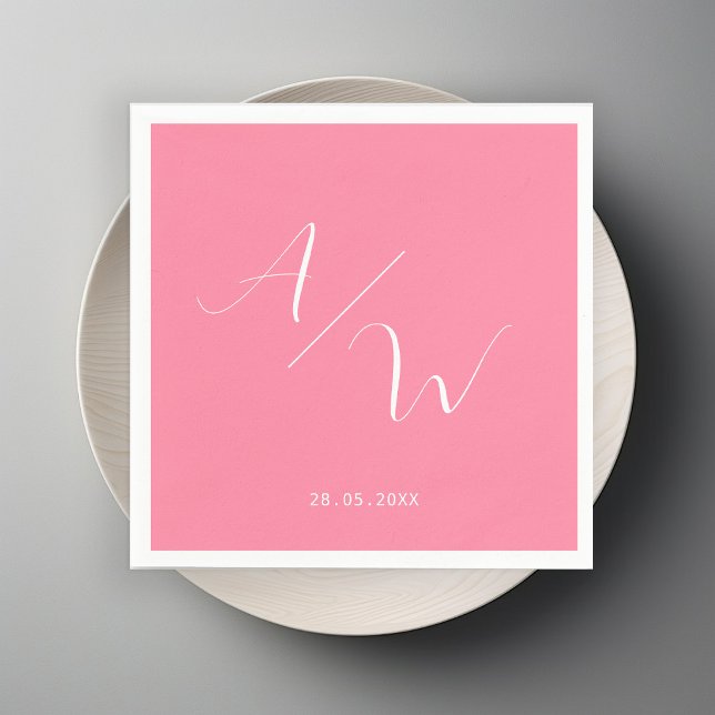En Papier Schlicht élégante Monogramm Serviette serviettes (Créateur téléchargé)