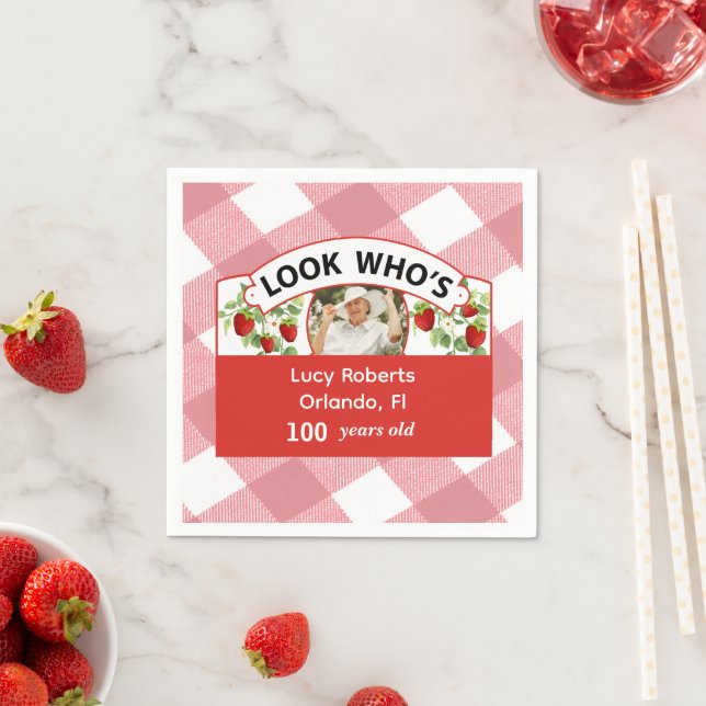 En Papier Serviette 100e anniversaire - Personnalisable (En situation)