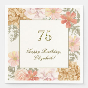 En Papier Serviette 75e anniversaire couleur automnale flora