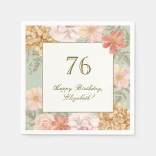 En Papier Serviette 76e Anniversaire Couleur Automnale Flora
