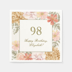 En Papier Serviette 98e anniversaire couleur automnale flora