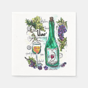 En Papier Serviette à cocktails - Vin et fromage
