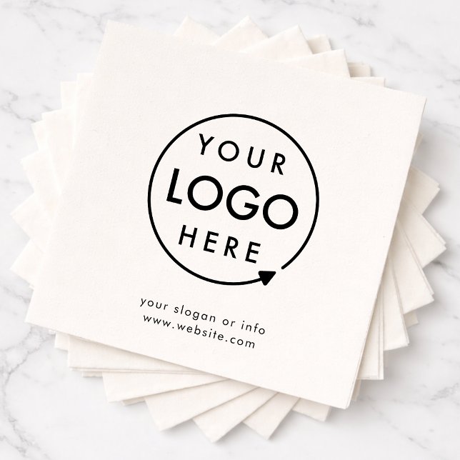 En Papier Serviette à logo personnalisé | Serviettes de marq (Upload your logo to create modern business napkins for events, cafes, and branding)