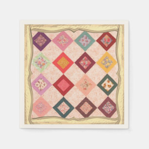 En Papier Serviette à motif de tissus colorés