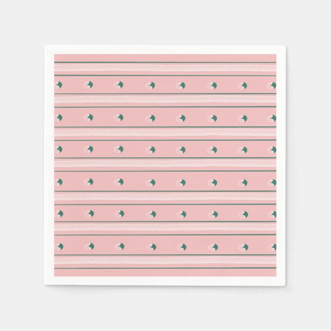 En Papier Serviette à rayure rose (Devant)