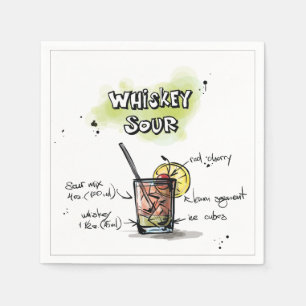 En Papier Serviette aigre de cocktail de recette de boissons
