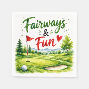 En Papier Serviette aquarelle de golf drôle et rigolade