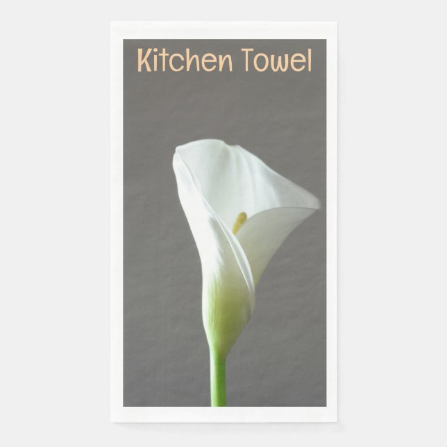 En Papier Serviette blanche gris Fleur (Devant)