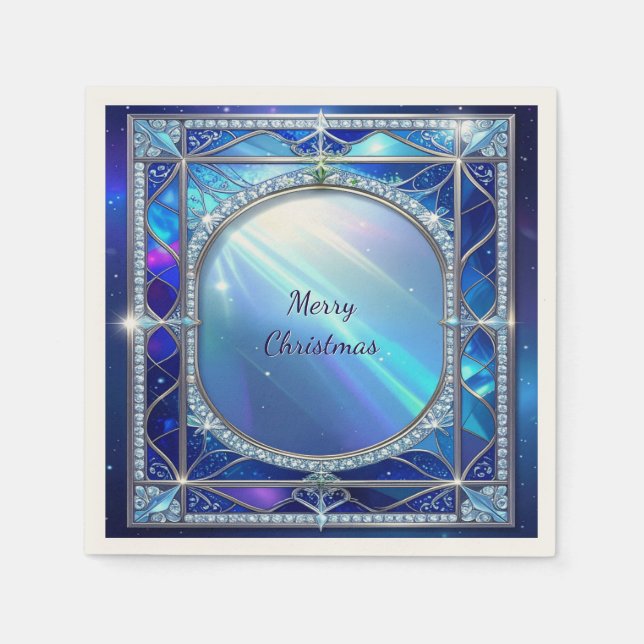 En Papier Serviette Bleue Décorative (Devant)